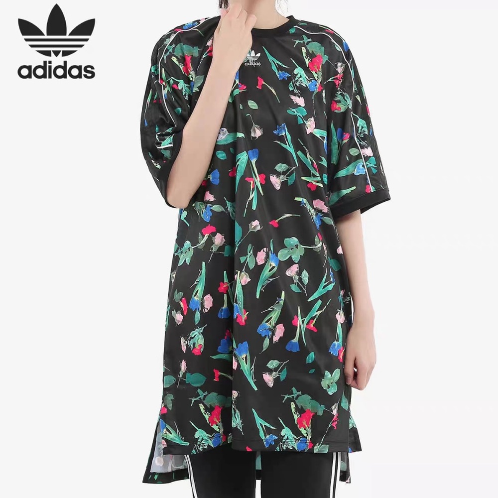 Adidas Originals Black Floral Print dress